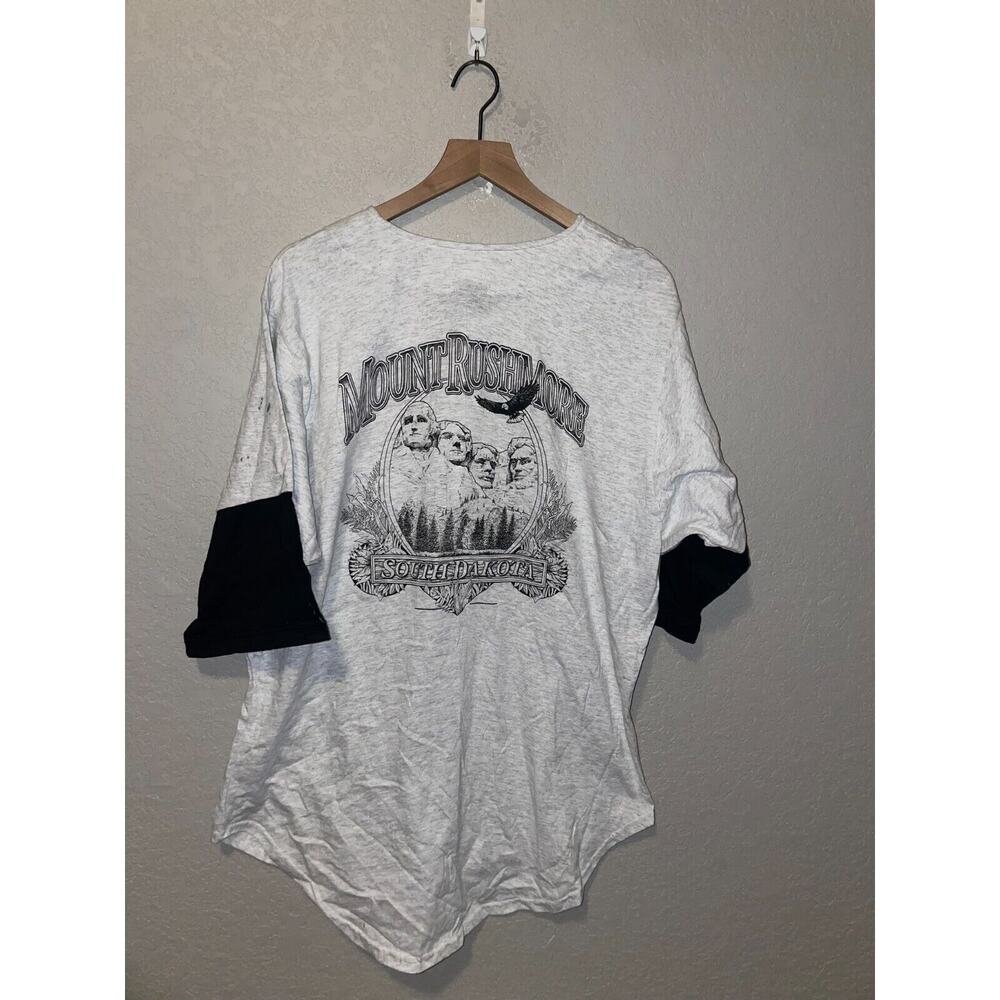 Vintage Cotton Jersey Signal Mount Rushmore South Dakota Test Print VTG 90s L